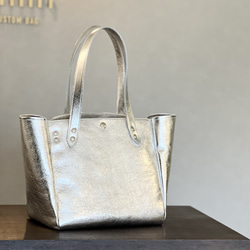 【受注製作】本革 スクエアトート Mサイズ　オールレザー│［組み合わせを自由に選べる！］レザー15色　ハラコレザー7柄 3枚目の画像