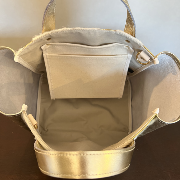 【受注製作】本革 スクエアトート Mサイズ　オールレザー│［組み合わせを自由に選べる！］レザー15色　ハラコレザー7柄 10枚目の画像