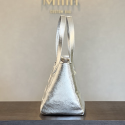 【受注製作】本革 スクエアトート Mサイズ　オールレザー│［組み合わせを自由に選べる！］レザー15色　ハラコレザー7柄 4枚目の画像