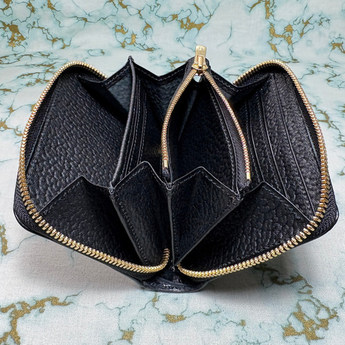 美品 ファイヤーバード シールスキン 財布 ラウンドジップ ブラック シールスキン（海豹革：ブラック） firebird【Calm compact】ラウンド