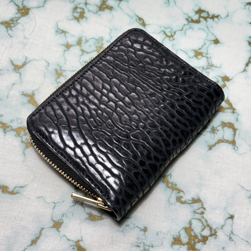 美品 ファイヤーバード シールスキン 財布 ラウンドジップ ブラック シールスキン（海豹革：ブラック） firebird【Calm compact】ラウンド