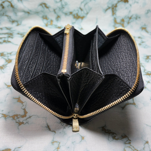 シールスキン（海豹革：ブラック） firebird【Calm compact】ラウンド