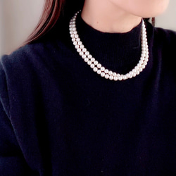 国産貝パールのロングネックレス・マグネット式・フォーマル 14枚目の画像