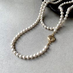 国産貝パールのロングネックレス・マグネット式・フォーマル 15枚目の画像