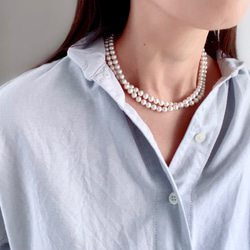 国産貝パールのロングネックレス・マグネット式・フォーマル 12枚目の画像