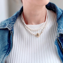 国産貝パールのロングネックレス・マグネット式・フォーマル 7枚目の画像