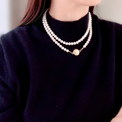 国産貝パールのロングネックレス・マグネット式・フォーマル 13枚目の画像