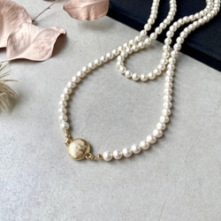 国産貝パールのロングネックレス・マグネット式・フォーマル 19枚目の画像