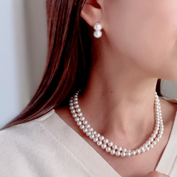 国産貝パールのロングネックレス・マグネット式・フォーマル 18枚目の画像