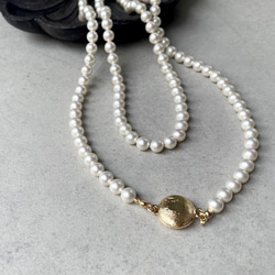 国産貝パールのロングネックレス・マグネット式・フォーマル 9枚目の画像