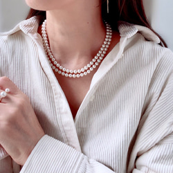 国産貝パールのロングネックレス・マグネット式・フォーマル 11枚目の画像