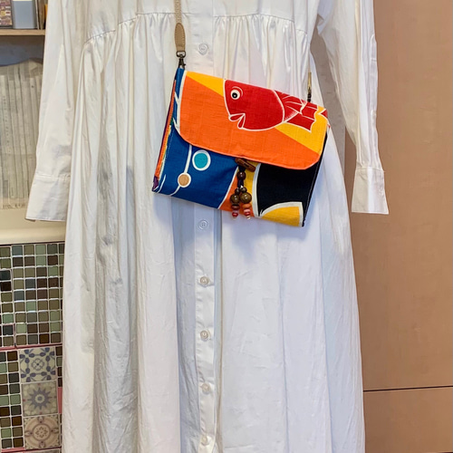 たかまさ大漁旗柄ショルダーバッグハンドメイド他４点 ショルダーバッグ 大漁旗柄 ショルダーバッグ おのれや 通販 19908230