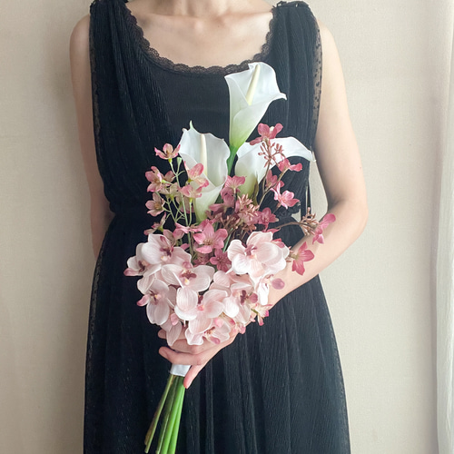 胡蝶蘭　カラー　造花　アレンジメント　ブーケ　リース　結婚式 胡蝶蘭 カラー 造花 アレンジメント ブーケ リース 結婚式 胡蝶蘭の