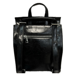 新サイズ⭐︎小さめなシンプルで軽いレザー3wayリュック☆シワ加工⭐︎ショルダー使用も☆通勤、通学に便利☆キャメル色 6枚目の画像