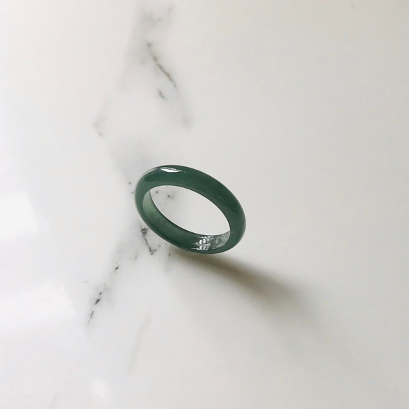 [R28-037］ ジェイド　JADE ヒスイ　本翡翠　くりぬき　リング　天然石　一点物　グアテマラ産　13号　指輪 5枚目の画像