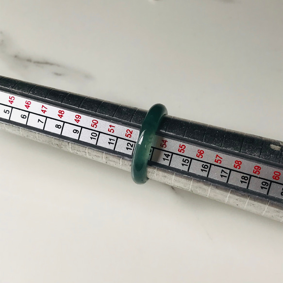 [R28-037］ ジェイド　JADE ヒスイ　本翡翠　くりぬき　リング　天然石　一点物　グアテマラ産　13号　指輪 11枚目の画像