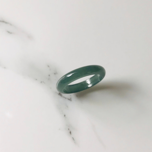 [R28-037］ ジェイド　JADE ヒスイ　本翡翠　くりぬき　リング　天然石　一点物　グアテマラ産　13号　指輪 2枚目の画像