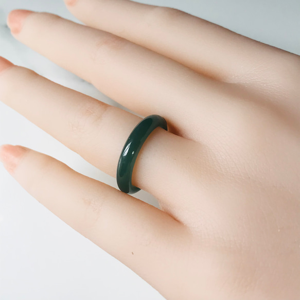 [R28-037］ ジェイド　JADE ヒスイ　本翡翠　くりぬき　リング　天然石　一点物　グアテマラ産　13号　指輪 7枚目の画像