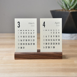 卓上カレンダー 2ヶ月タイプ 2026年版・木製卓上カレンダー 7枚目の画像