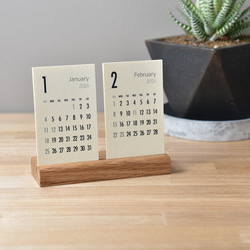 卓上カレンダー 2ヶ月タイプ 2026年版・木製卓上カレンダー 4枚目の画像