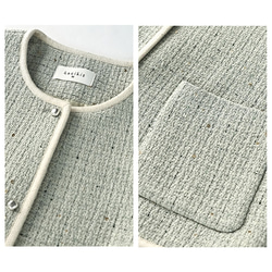 ウール混紡上質なテクスチャーのショートジャケット。きれいめなショートシルエット。#778 8枚目の画像