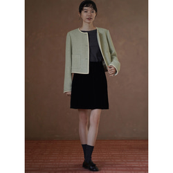 ウール混紡上質なテクスチャーのショートジャケット。きれいめなショートシルエット。#778 11枚目の画像