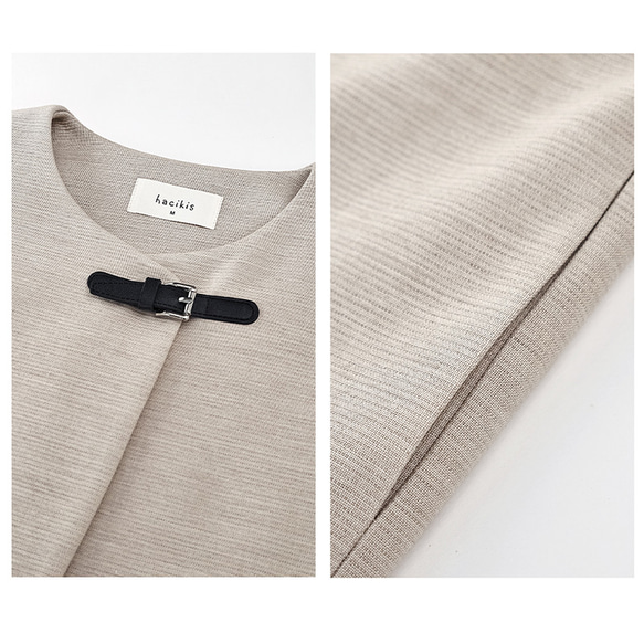 上品なテクスチャーが魅力のウール混紡ジャケット。あしらわれたレザーループが、日常の装いにさりげないアクセントを。#779 8枚目の画像