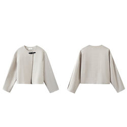 上品なテクスチャーが魅力のウール混紡ジャケット。あしらわれたレザーループが、日常の装いにさりげないアクセントを。#779 20枚目の画像