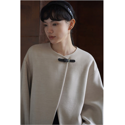 上品なテクスチャーが魅力のウール混紡ジャケット。あしらわれたレザーループが、日常の装いにさりげないアクセントを。#779 17枚目の画像