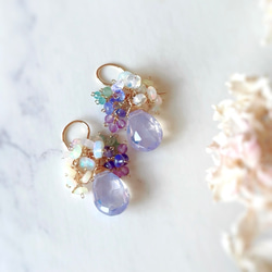 14kgf オパールのシャンデリアピアス 14Kgf／K14gfエチオピアンオパールシャンデリアピアス／イヤリング