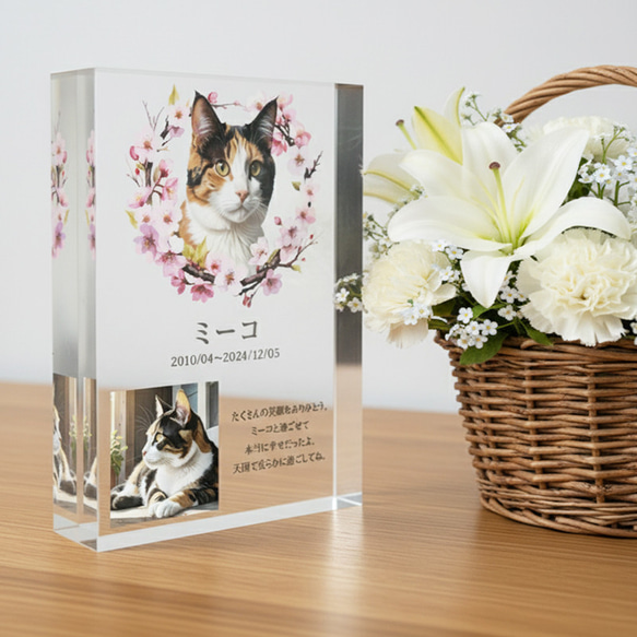 送料無料｜オーダーメイド-ペットメモリアル｜アクリルブロック 猫 犬 遺影 13枚目の画像