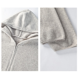 しなやかなニットパーカー。ふんわりとした着やせシルエットで、温もりとスタイルを両立。フード付きニットジャケット#780 8枚目の画像