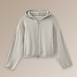 しなやかなニットパーカー。ふんわりとした着やせシルエットで、温もりとスタイルを両立。フード付きニットジャケット#780 5枚目の画像