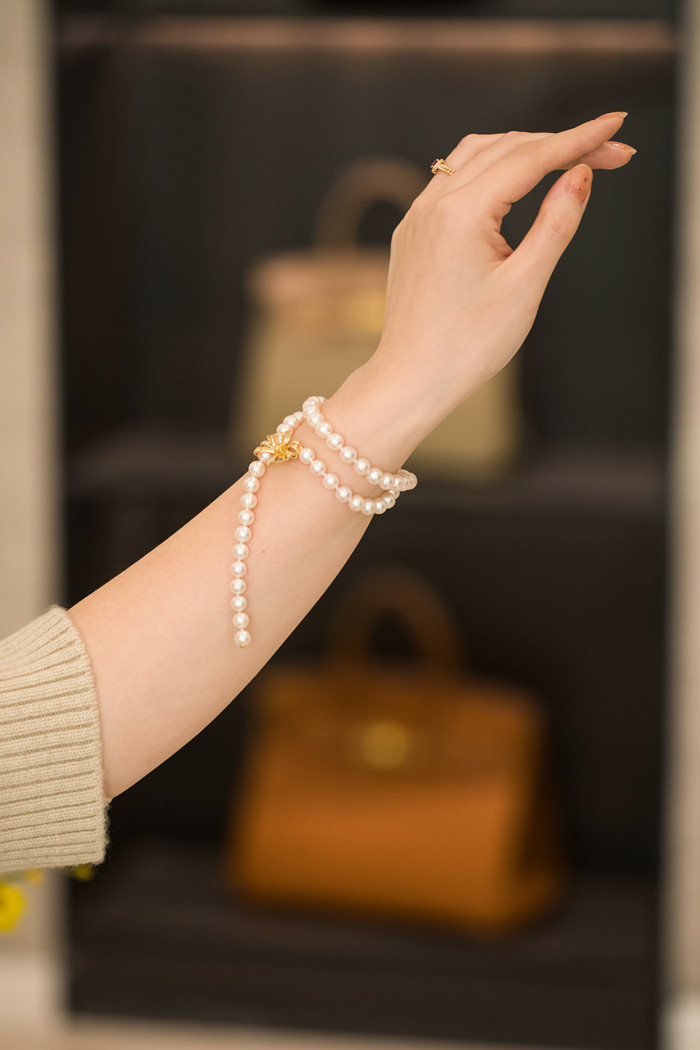 【ルミナ】アコヤ天珠ネックレス 7-7.5mm マコヤ海水真珠使用 18金 マジックリボンシリーズ ギフトにもおすすめ