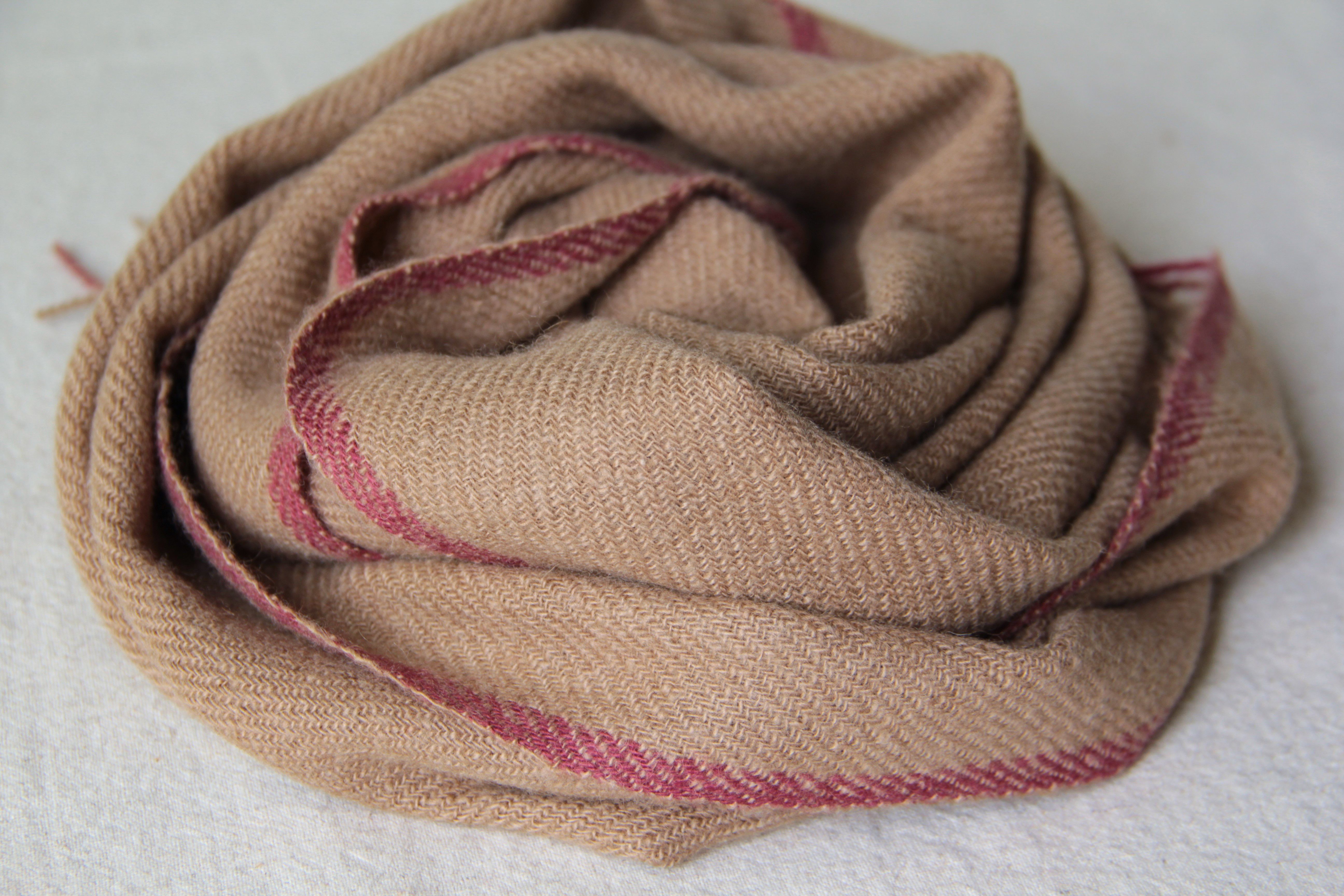 ホームスパン・キャメルマフラー キャメル色