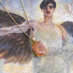 【浄化済み】14KGP サンストーンネックレス 40〜45cm 10mm×14mm 天然石 ネックレスチェーン変更可能 5枚目の画像