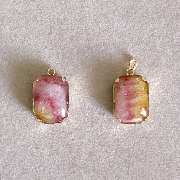 【浄化済み】14KGP ウォーターメロントルマリンネックレス 13×18mm 40〜45cm ネックレスチェーン変更可能 6枚目の画像