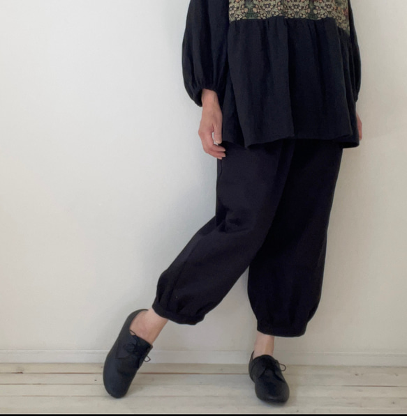 □再販★毎年大人気❗️秋冬用カツラギ生地カフスバルーンパンツ　5色★丈調節可能　受注製作　楽ちんパンツウエストゴム 8枚目の画像