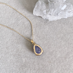 【浄化済み】14KGP タンザナイトネックレス 40〜45cm 天然石 ネックレスチェーン変更可能 4枚目の画像