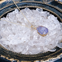 【浄化済み】14KGP タンザナイトネックレス 40〜45cm 天然石 ネックレスチェーン変更可能 3枚目の画像