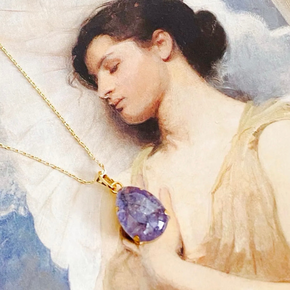 【浄化済み】14KGP タンザナイトネックレス 40〜45cm 天然石 ネックレスチェーン変更可能 5枚目の画像