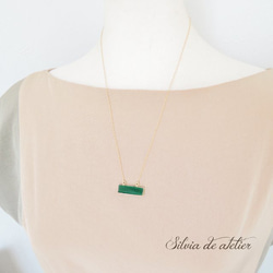 秋の新作【選べる・数量限定】個性派　レクタングル　オニキス　ブラック/グリーン　サージカルステンレスネックレス 14枚目の画像