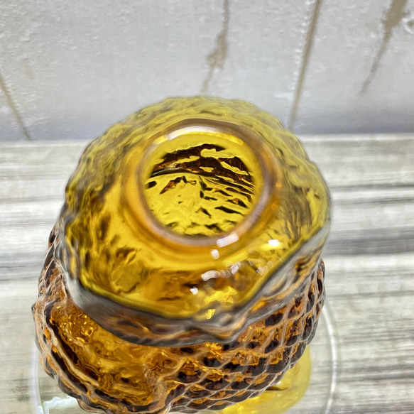 フクロウのガラスベース 1輪挿し  ナチュラル可愛い花器 6枚目の画像