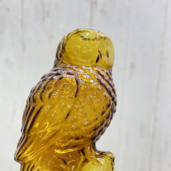 フクロウのガラスベース 1輪挿し  ナチュラル可愛い花器 4枚目の画像