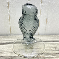 フクロウのガラスベース 1輪挿し  ナチュラル可愛い花器 10枚目の画像