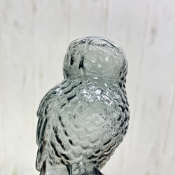 フクロウのガラスベース 1輪挿し  ナチュラル可愛い花器 12枚目の画像