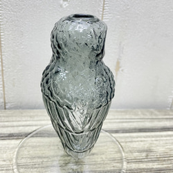 フクロウのガラスベース 1輪挿し  ナチュラル可愛い花器 11枚目の画像