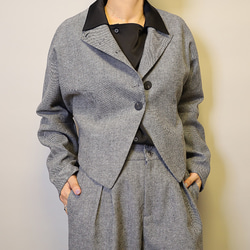 今なら即納♪お得♪斜文織りセットアップ普段〜式にもフォーマル卒業・入学式 スーツ ショートジャケット+ロングパンツ 9枚目の画像