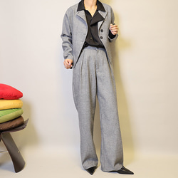 今なら即納♪お得♪斜文織りセットアップ普段〜式にもフォーマル卒業・入学式 スーツ ショートジャケット+ロングパンツ 3枚目の画像