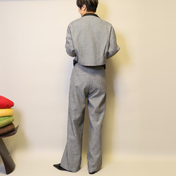 今なら即納♪お得♪斜文織りセットアップ普段〜式にもフォーマル卒業・入学式 スーツ ショートジャケット+ロングパンツ 7枚目の画像